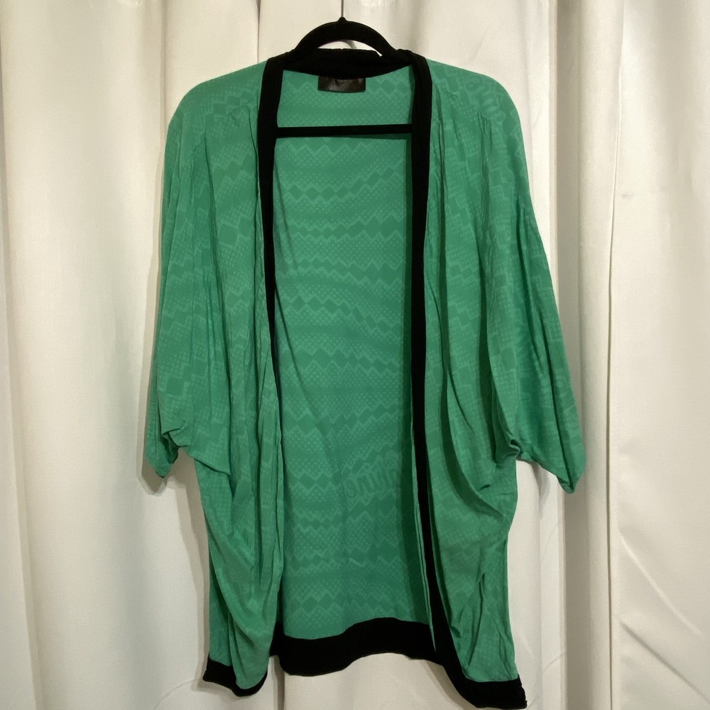Nahe Wahine Women's Coatigan‎ Cover Up XL Green Dolman Sleeves